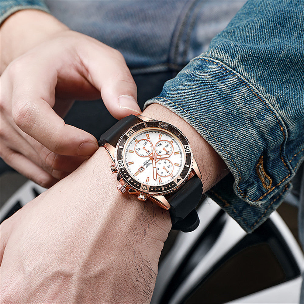 Mens Luminous Calendar Quartz Watch