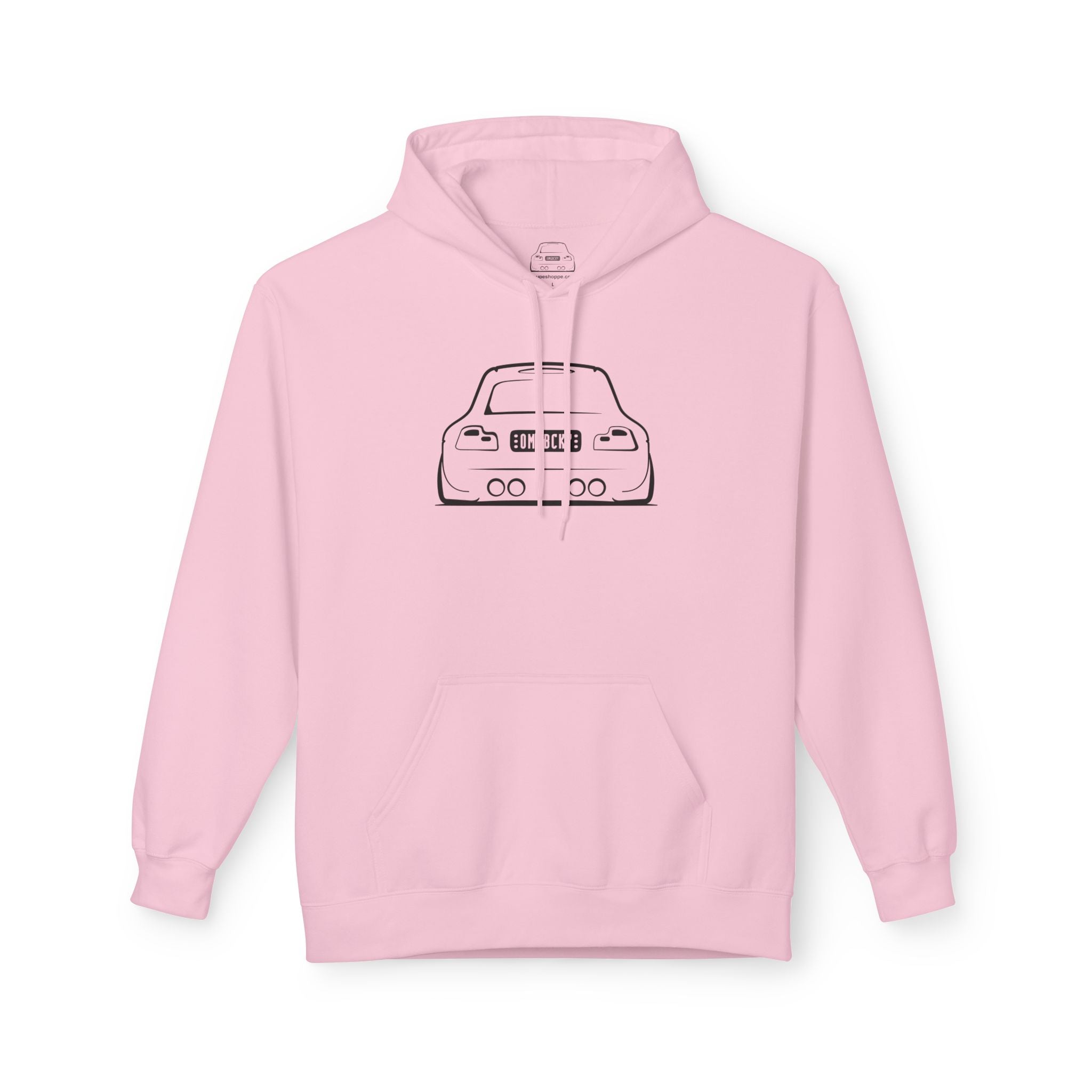 OMGBCKY Black Coupe Silhouette Hoodie - Unisex Gildan Classic Softstyle Fleece Drawstring Hoodie