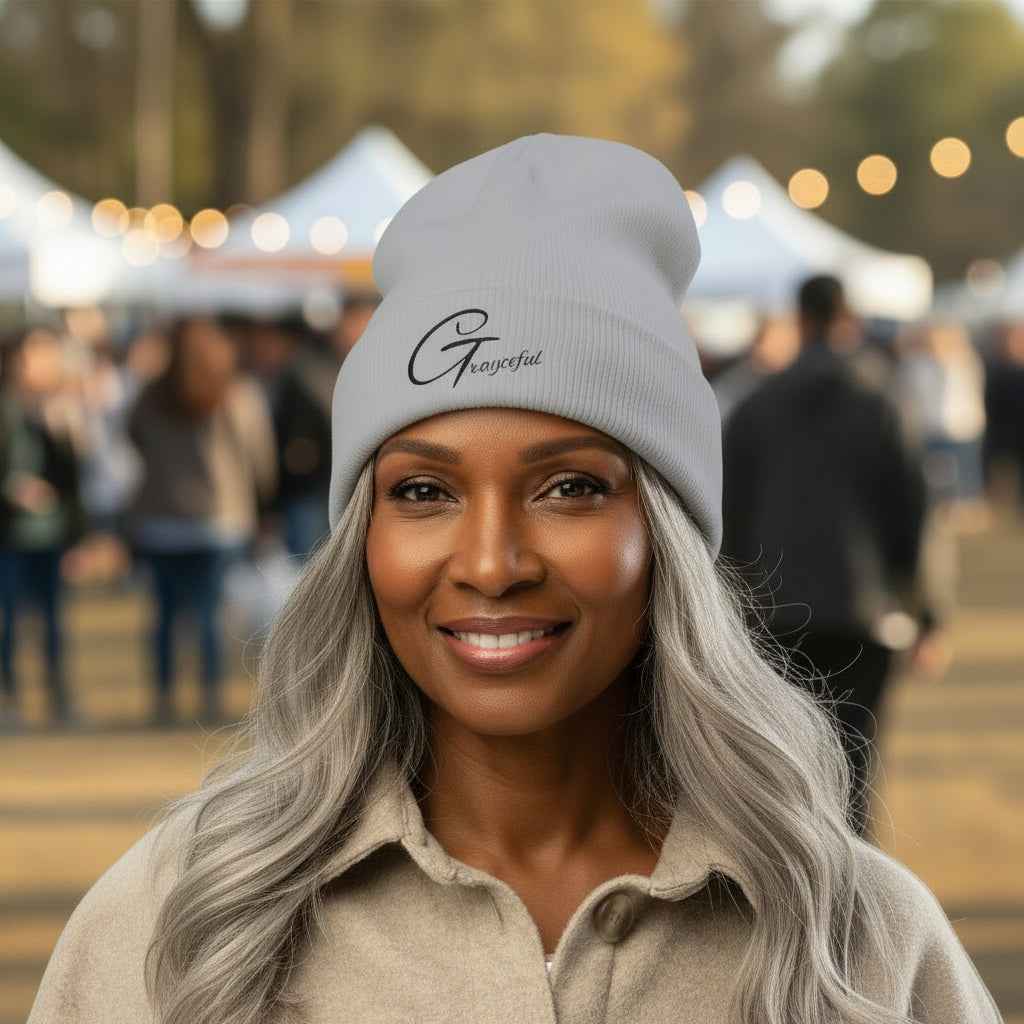 Grateful Embroidered Knit Beanie, Cozy Winter Hat, Gift for Her, Casual Beanie, Trendy Cap, Fall Accessories