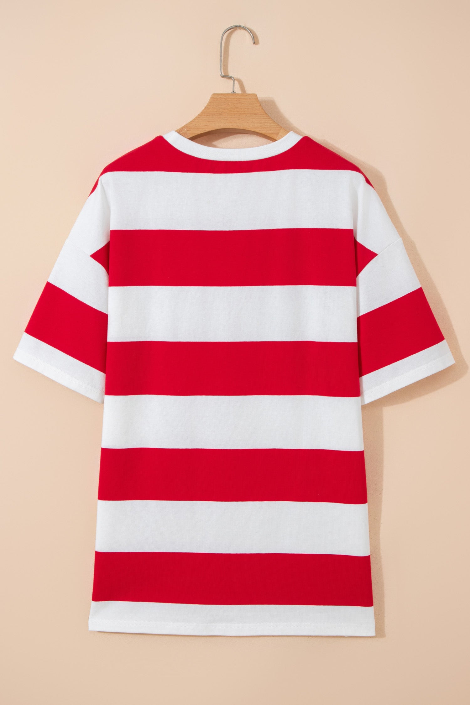 Stripe Colorblock Short Sleeve Oversize Tunic Tee