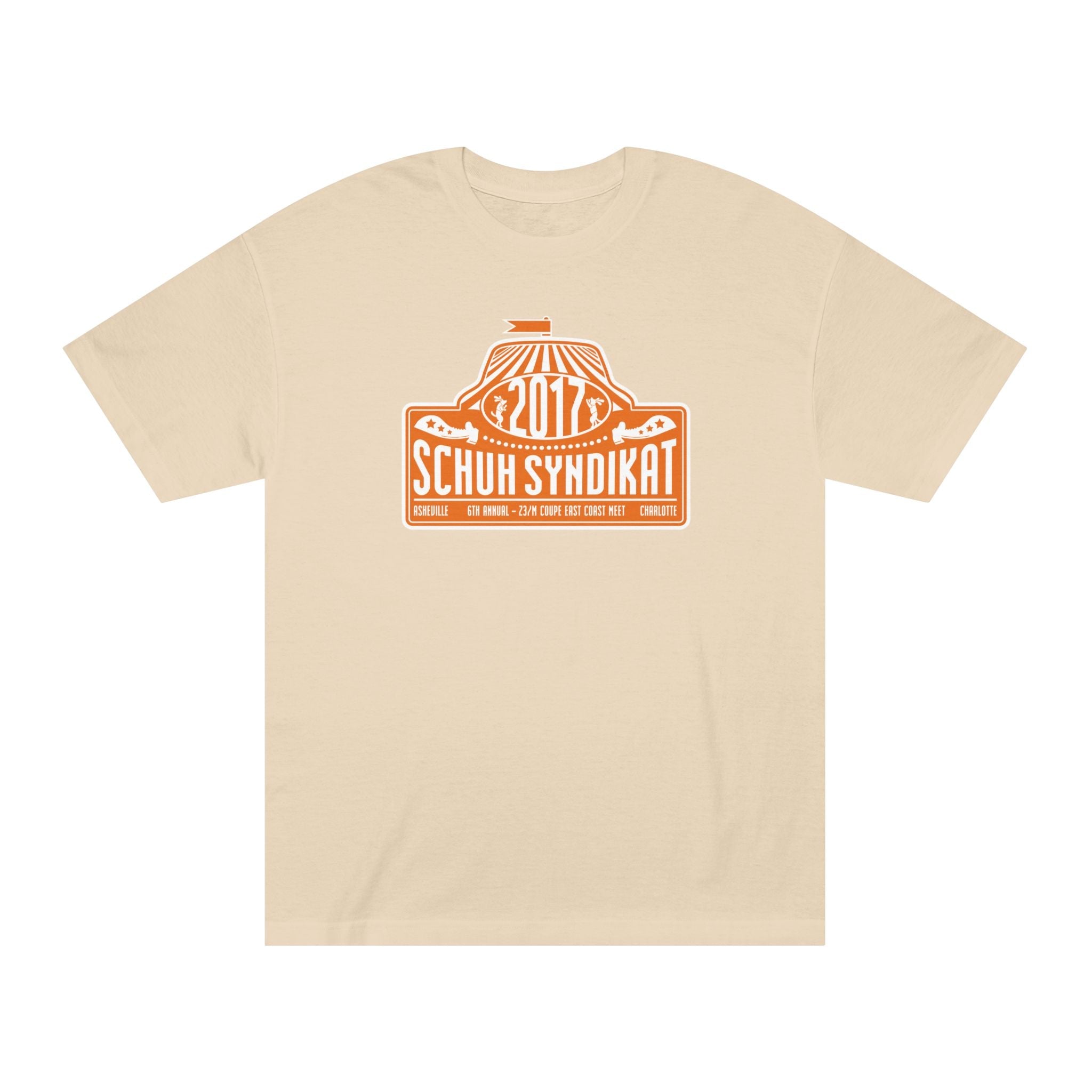 Schuh Syndikat "Rally Plate" Tee - Unisex American Apparel Classic T-Shirt