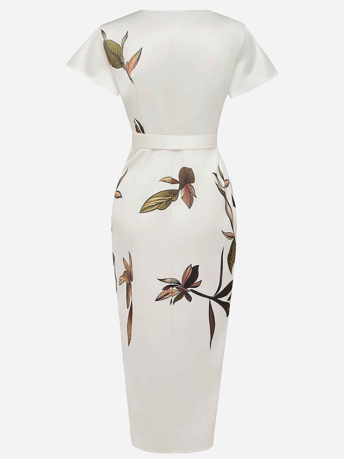 European And American V-neck Short-sleeved Lace-up Digital Printed Dress