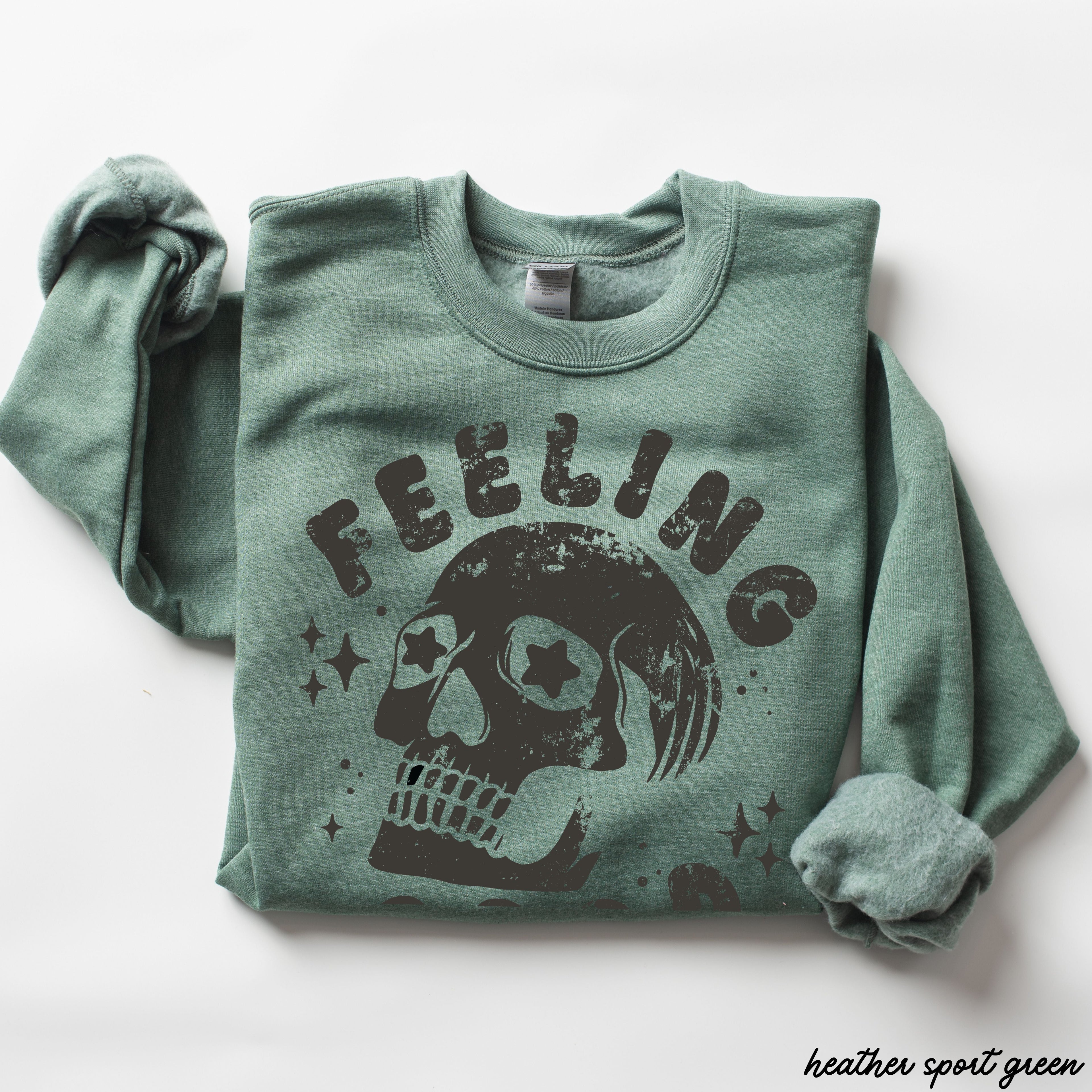 Feeling Good Skull Sweatshirt 7 Colors S-3X