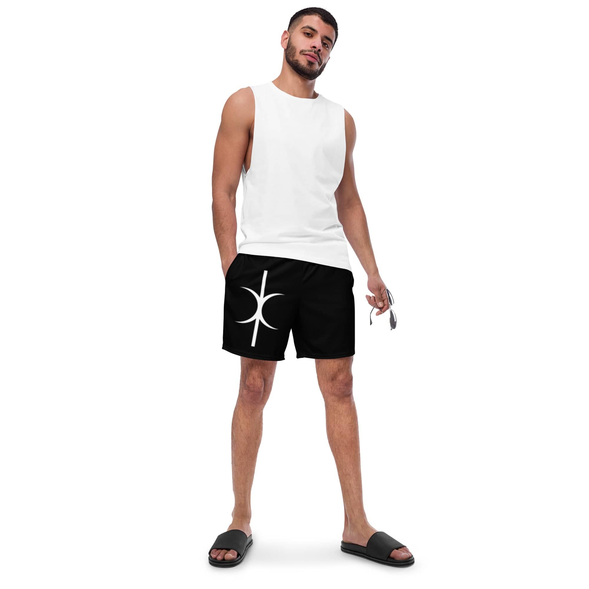 Hands of Eris Swim Trunks | Unique White Shorts