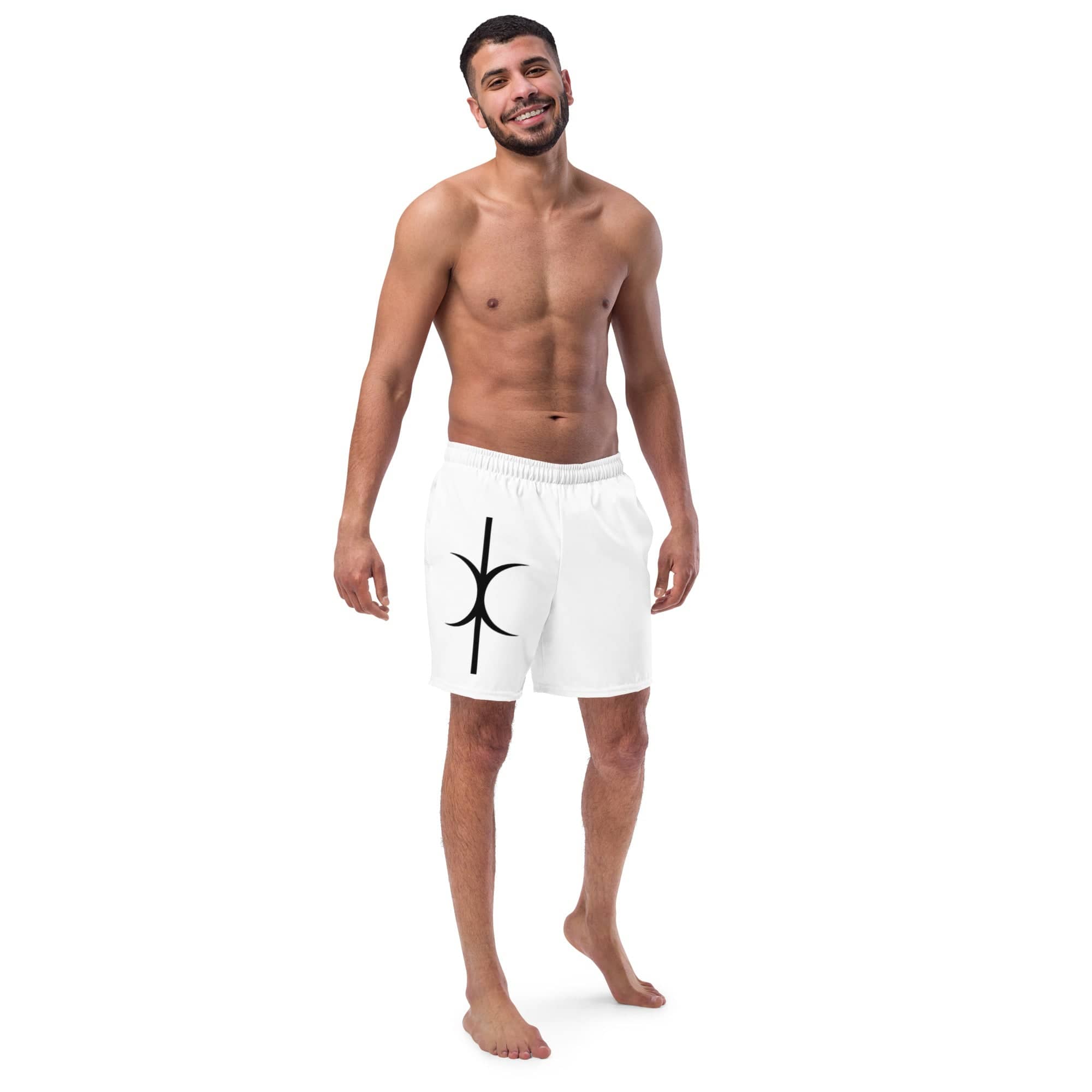 Hands of Eris Swim Trunks | Unique White Shorts