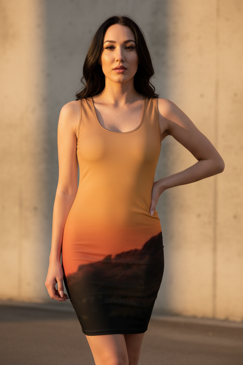 Mesa Bodycon Dress | Sunset Gradient Print