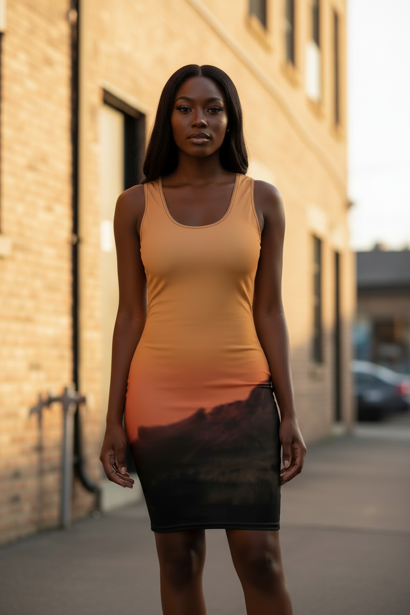 Mesa Bodycon Dress | Sunset Gradient Print