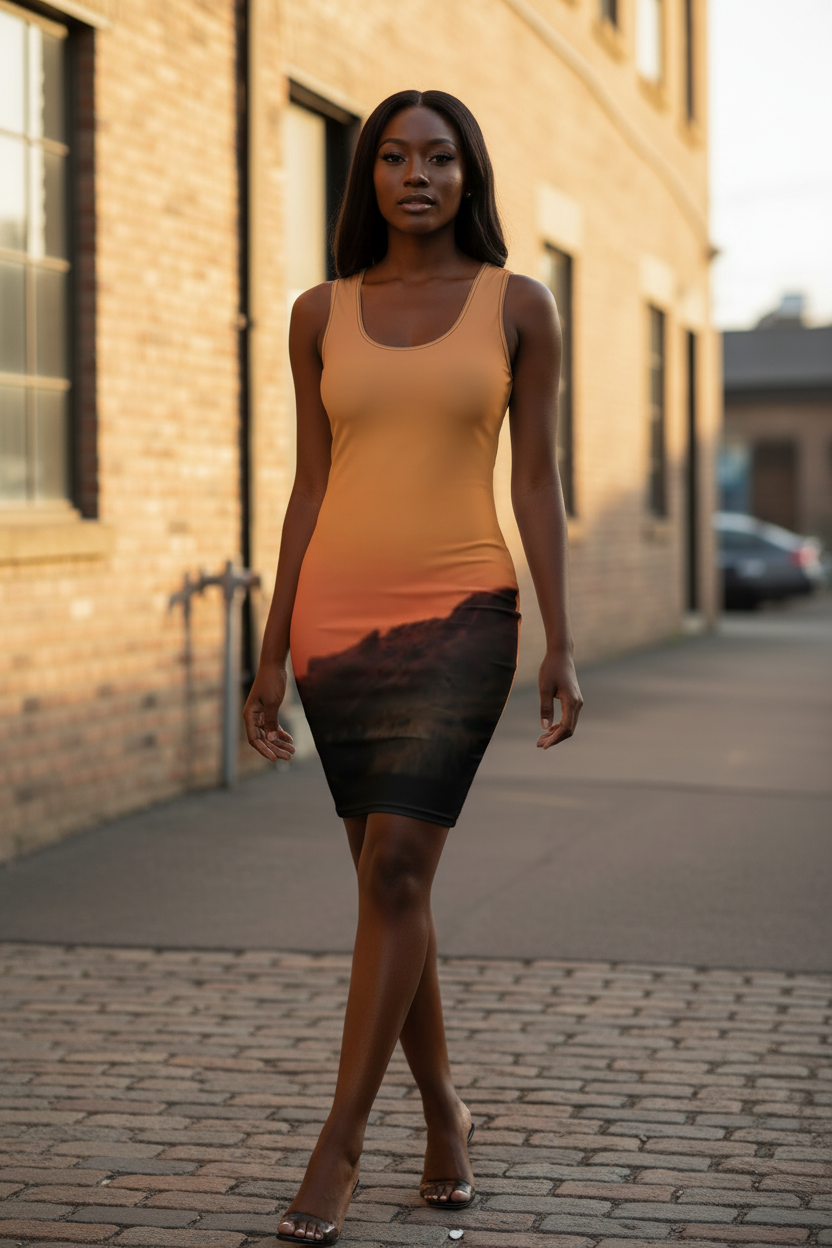 Mesa Bodycon Dress | Sunset Gradient Print