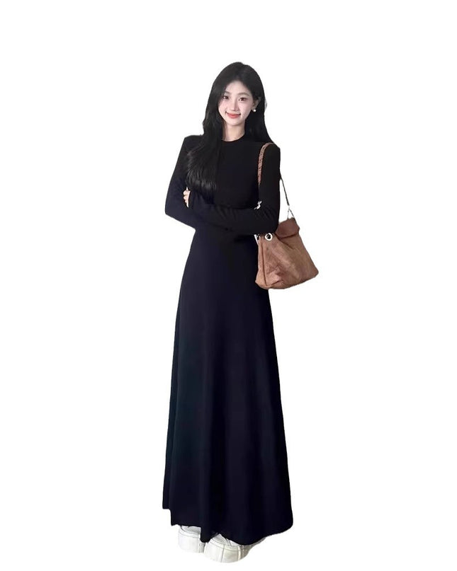 Korean Style Atmosphere Wear Black Dress