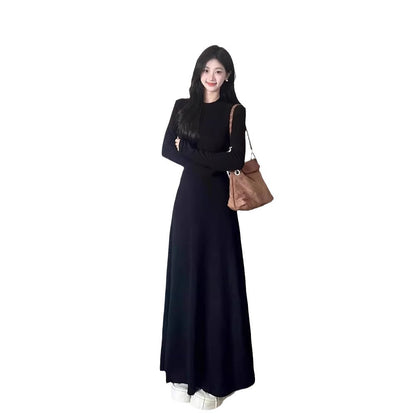 Korean Style Atmosphere Wear Black Dress