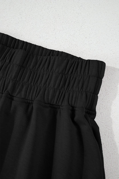 Solid Cropped Tee &amp; Ruffle High Waist Skort Set