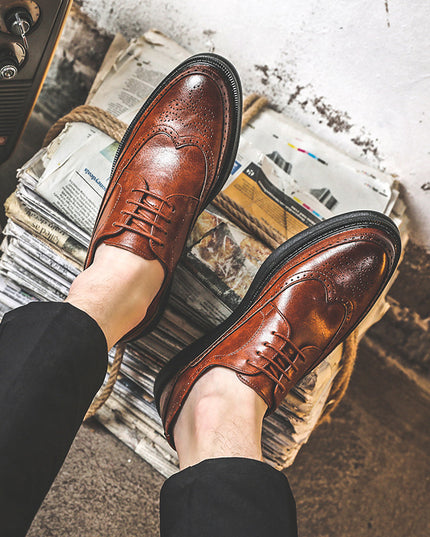 Mens Business Casual Korean Style Trendy British Mens Shoes