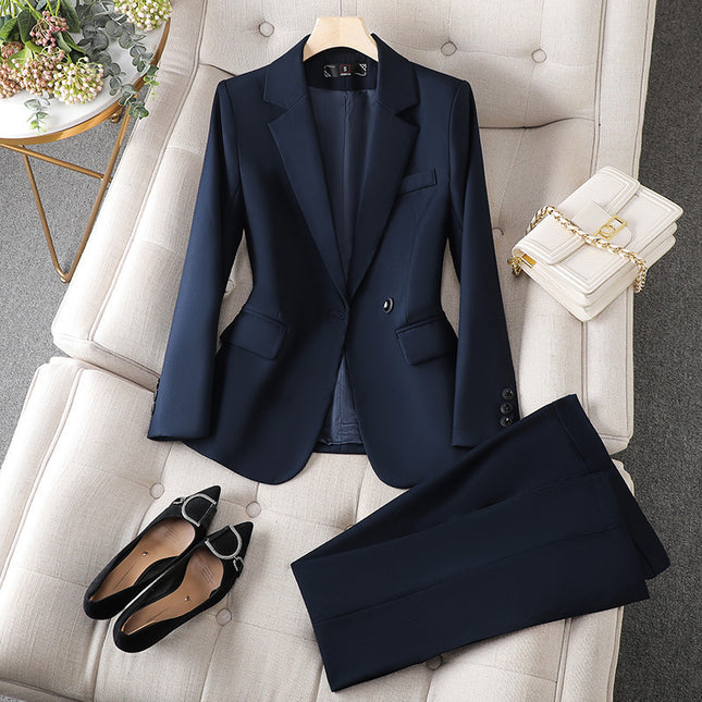 The Professional Commuter Set Includes A Long-sleeve Blazer And Trousers