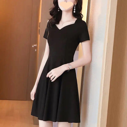 Collar Black Business Skirt Women&