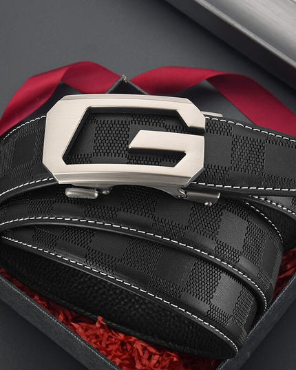 Mens Leather Belt With Lettering