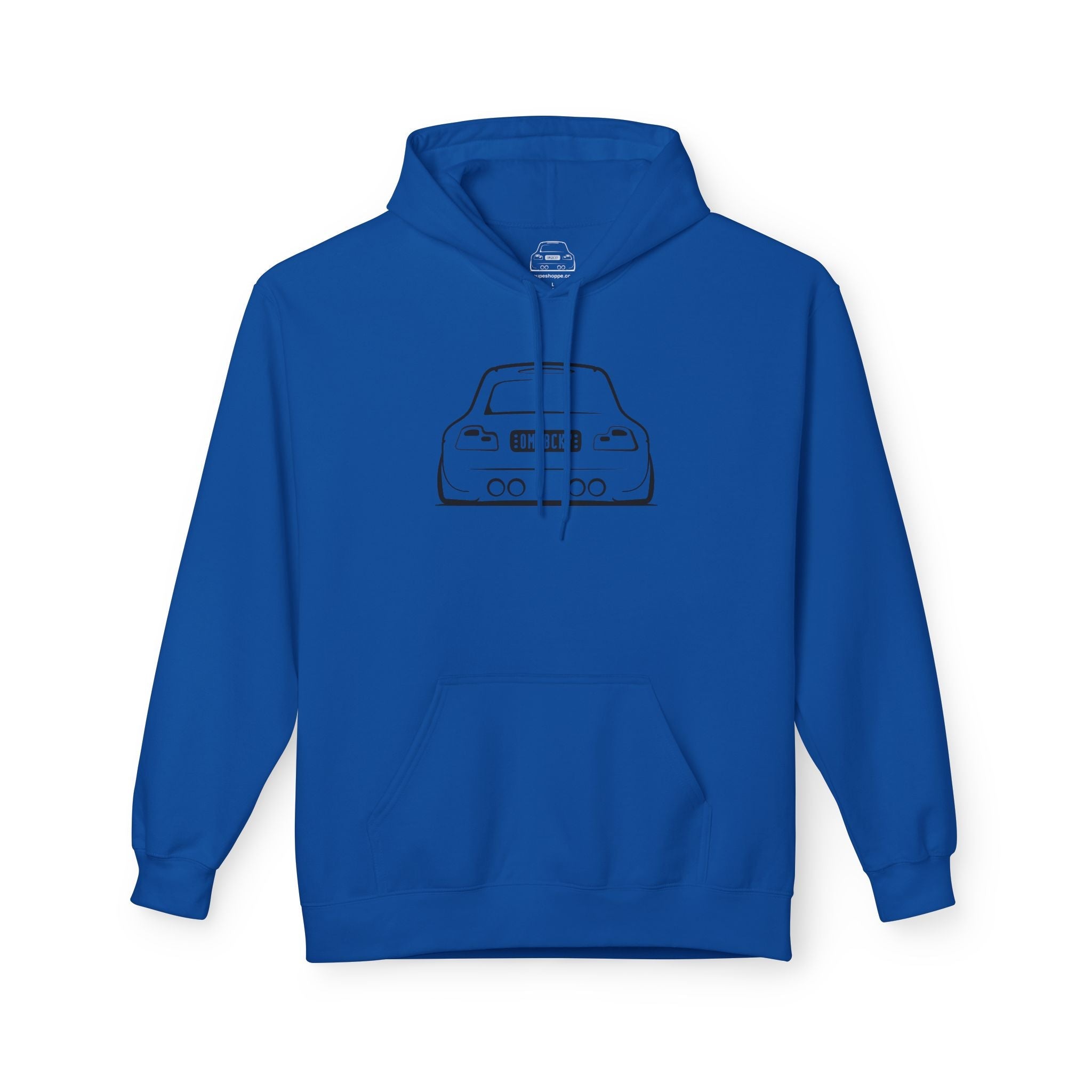 OMGBCKY Black Coupe Silhouette Hoodie - Unisex Gildan Classic Softstyle Fleece Drawstring Hoodie