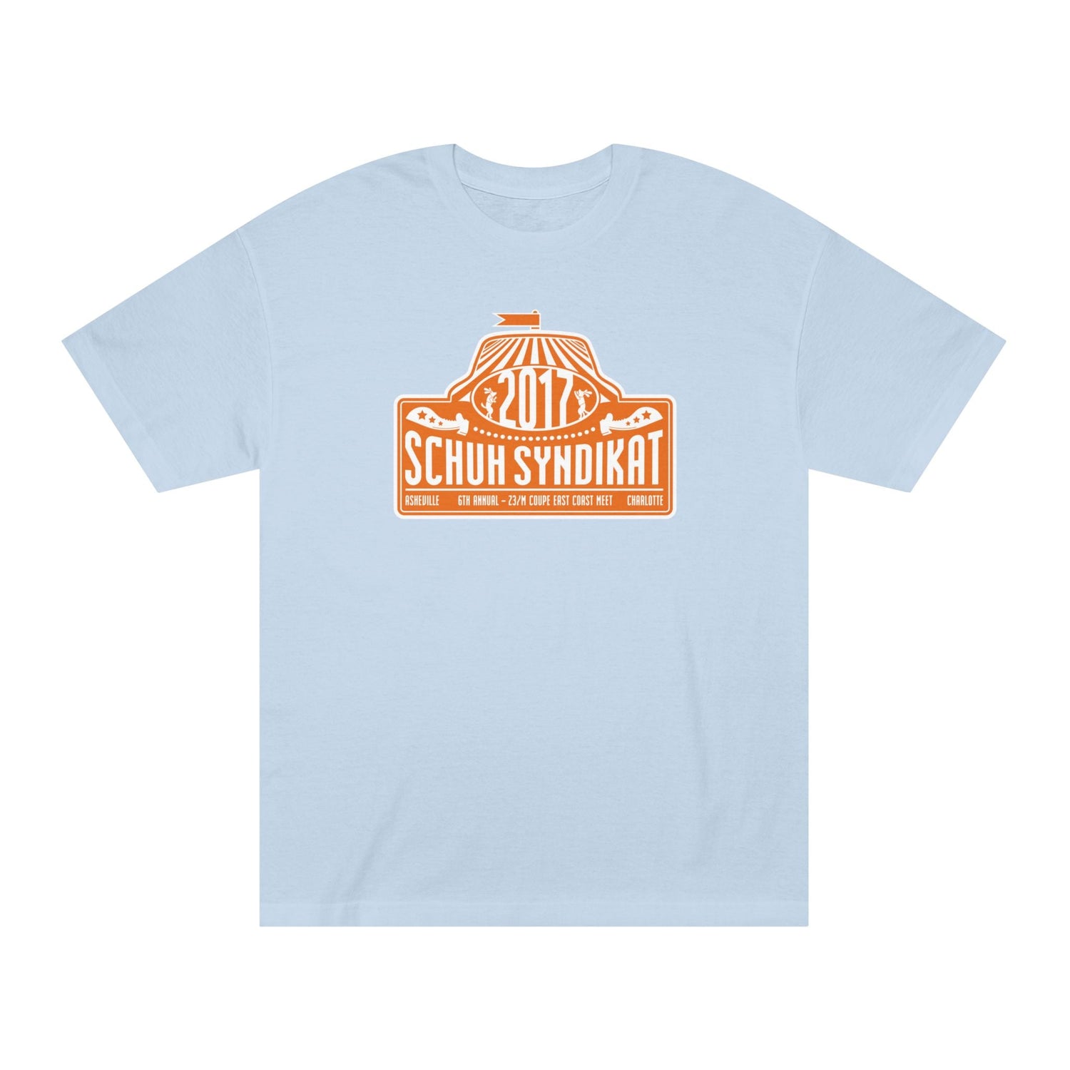 Schuh Syndikat "Rally Plate" Tee - Unisex American Apparel Classic T-Shirt
