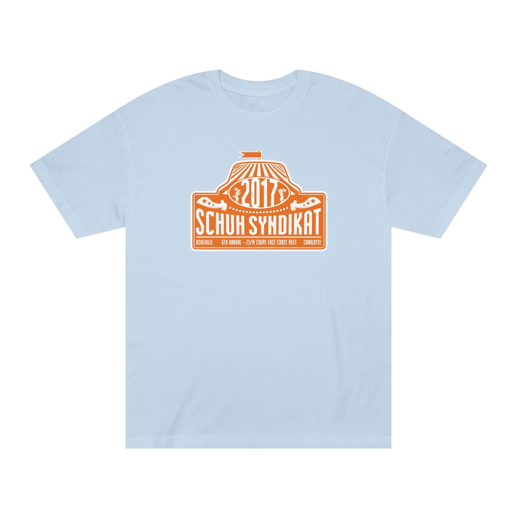 Schuh Syndikat "Rally Plate" Tee - Unisex American Apparel Classic T-Shirt