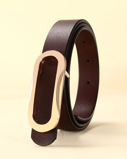 Retro Wear Belt Women's Black Classic Cowhide