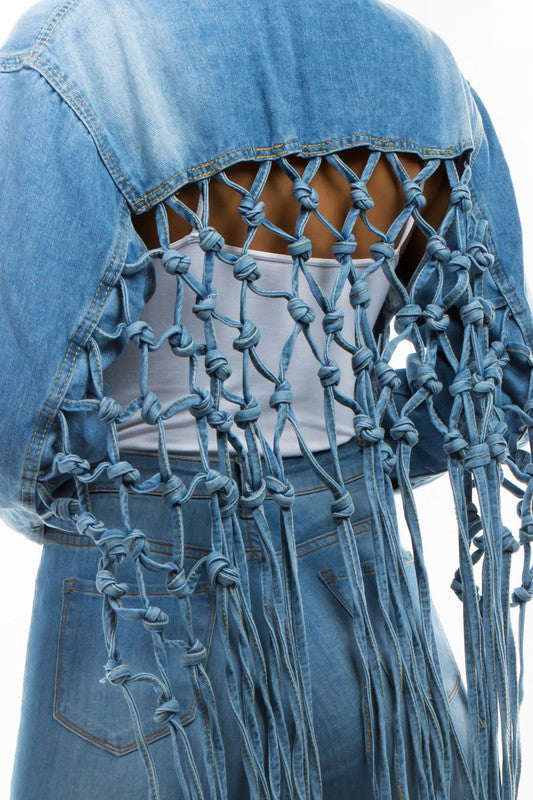 WOMEN FASHION DENIM CROP JACKET