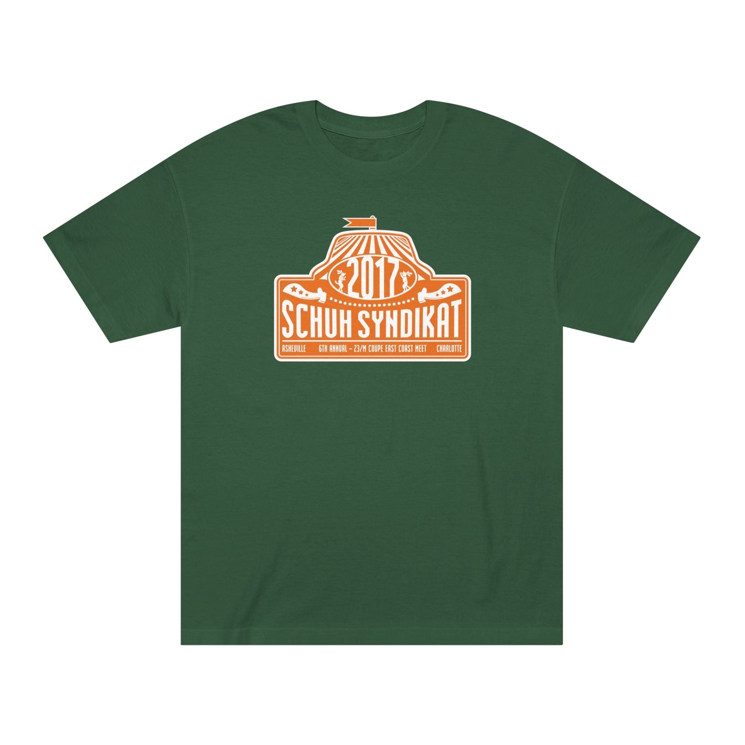 Schuh Syndikat "Rally Plate" Tee - Unisex American Apparel Classic T-Shirt