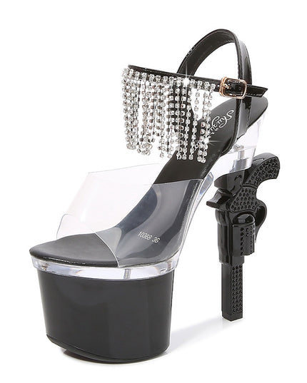 Muffin Sandals Super High Heels Transparent High Heels