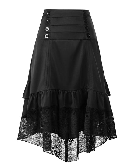 Irregular Retro Skirt Lace Stitching Skirt