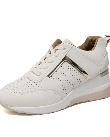 Sneakers Platform Wedge Heel Casual Shoes Lace-up Mesh Sneakers