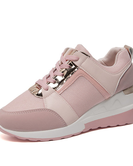 Sneakers Platform Wedge Heel Casual Shoes Lace-up Mesh Sneakers
