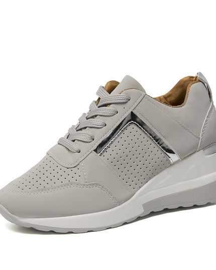 Sneakers Platform Wedge Heel Casual Shoes Lace-up Mesh Sneakers