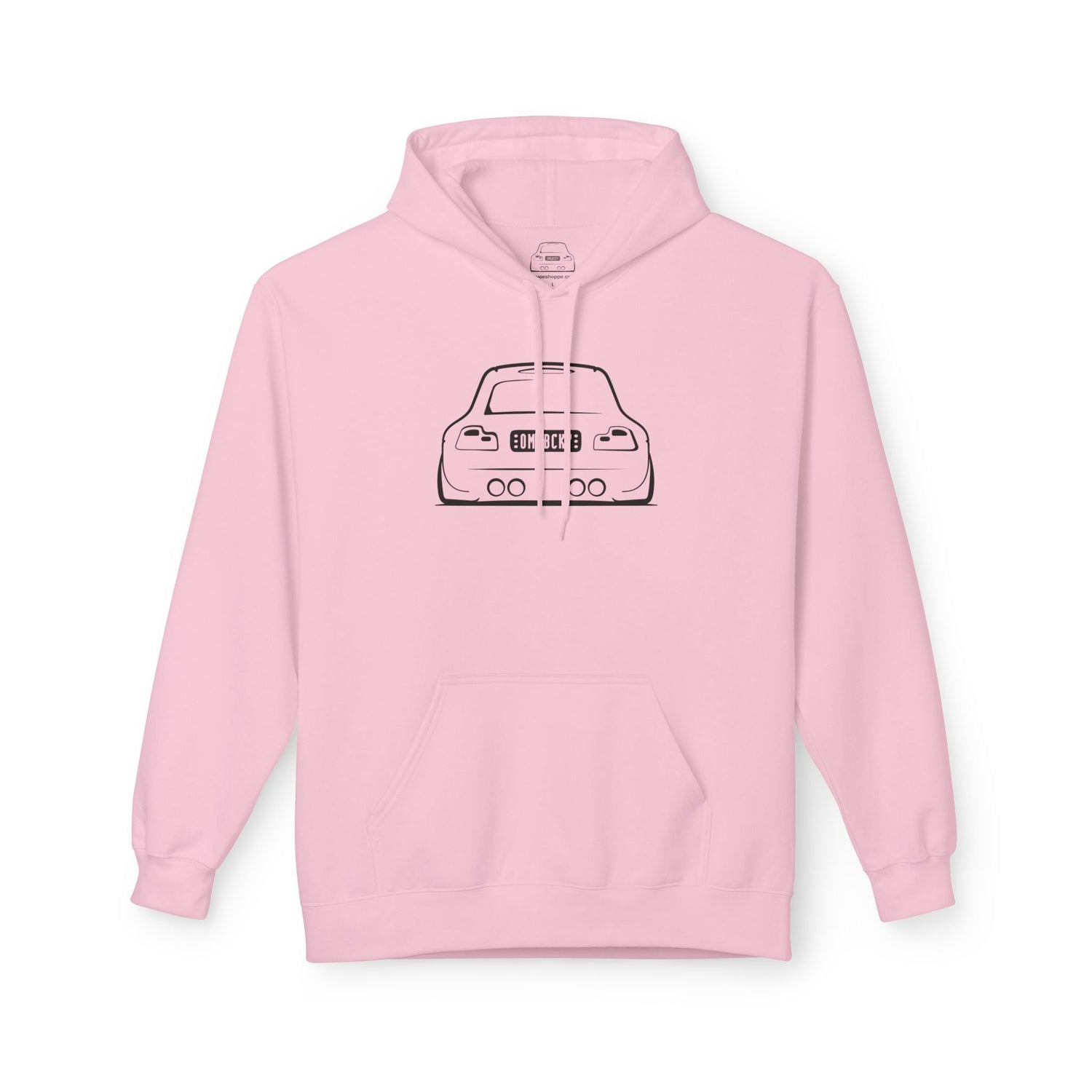 OMGBCKY Black Coupe Silhouette Hoodie - Unisex Gildan Classic Softstyle Fleece Drawstring Hoodie