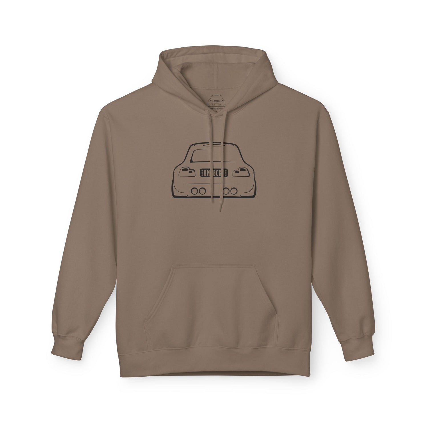 OMGBCKY Black Coupe Silhouette Hoodie - Unisex Gildan Classic Softstyle Fleece Drawstring Hoodie