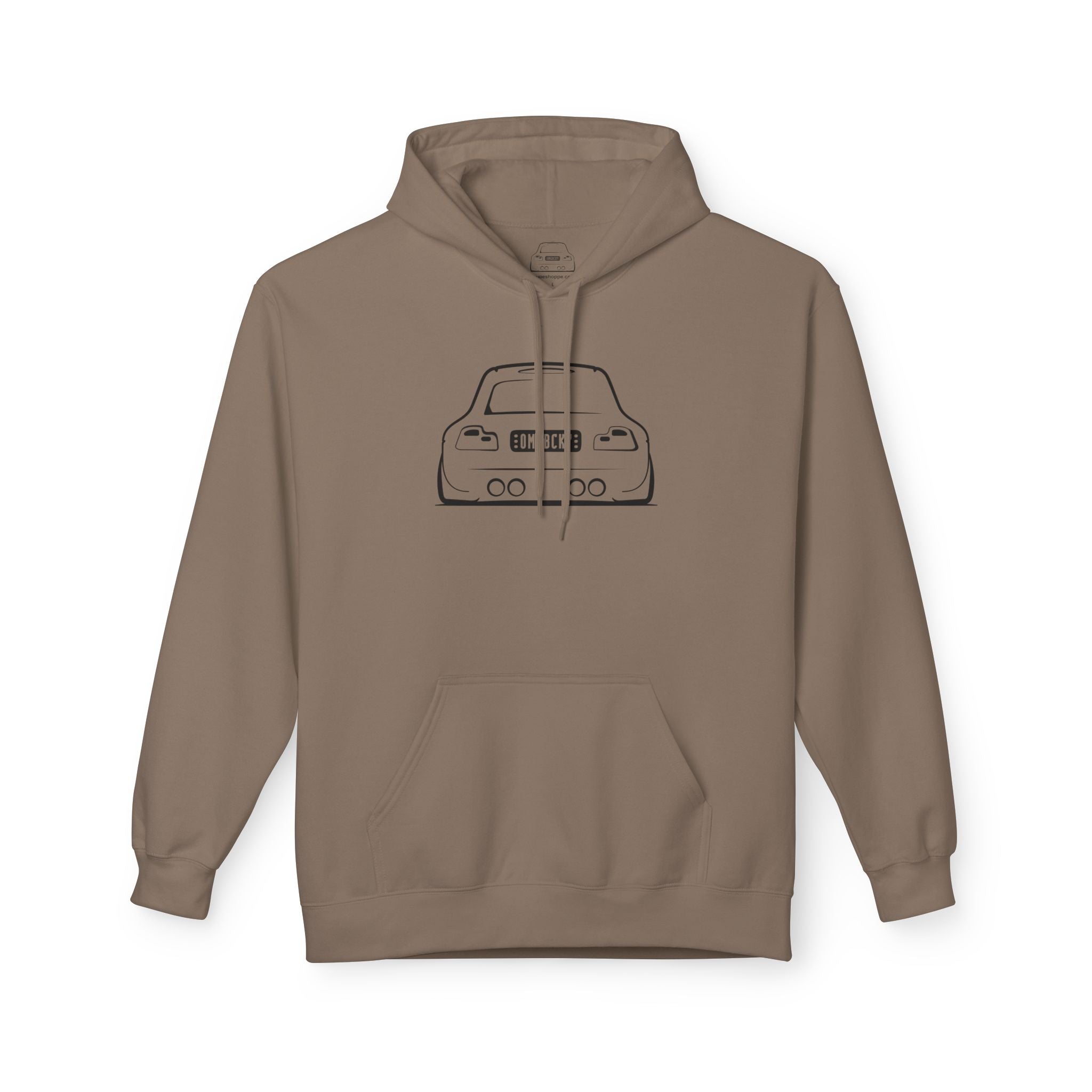 OMGBCKY Black Coupe Silhouette Hoodie - Unisex Gildan Classic Softstyle Fleece Drawstring Hoodie
