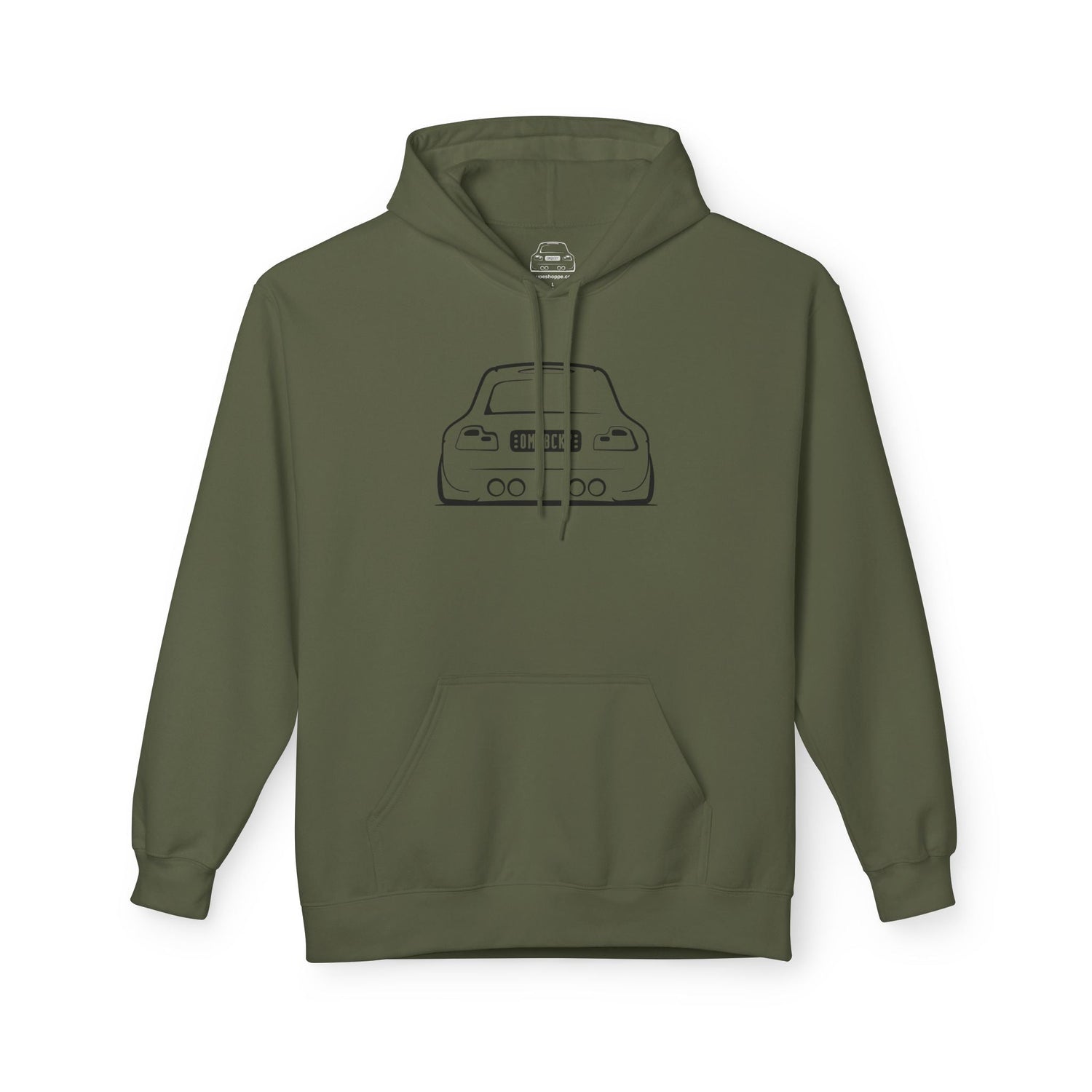 OMGBCKY Black Coupe Silhouette Hoodie - Unisex Gildan Classic Softstyle Fleece Drawstring Hoodie