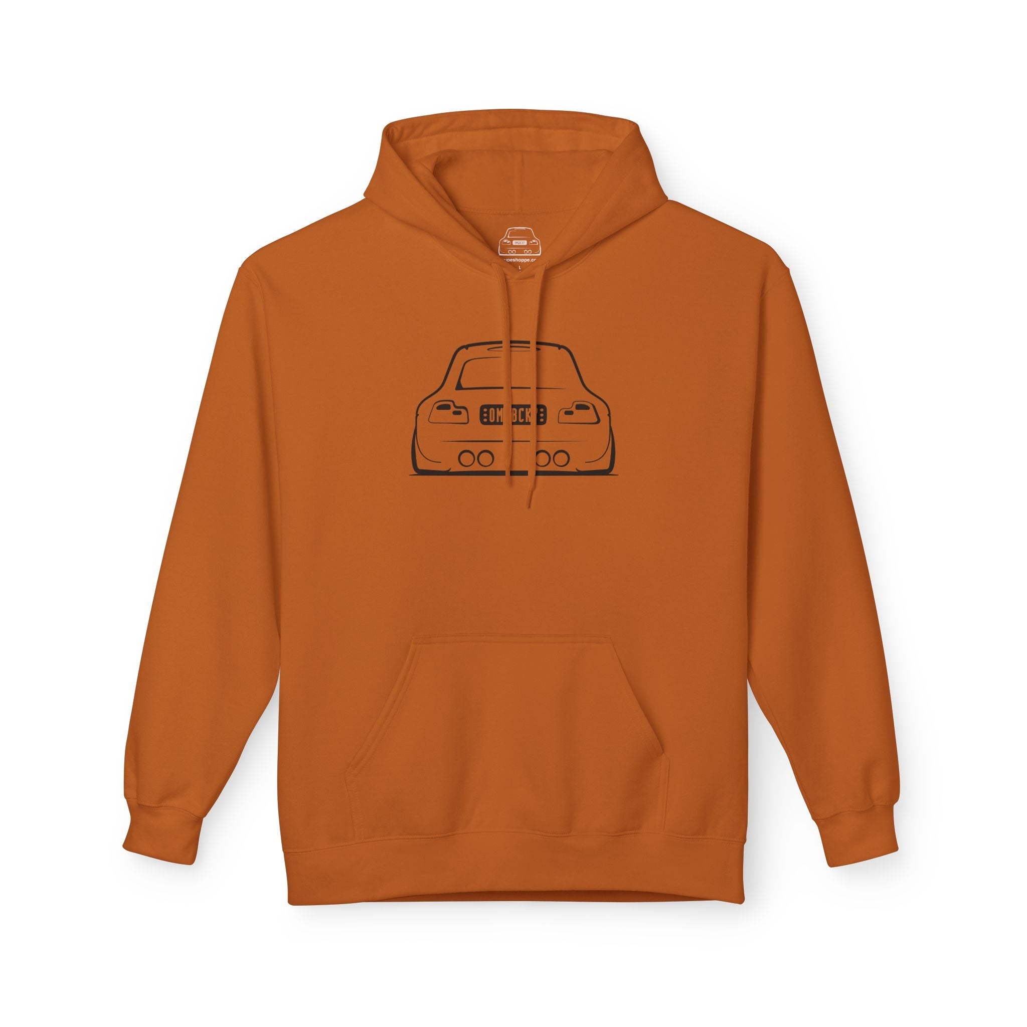 OMGBCKY Black Coupe Silhouette Hoodie - Unisex Gildan Classic Softstyle Fleece Drawstring Hoodie