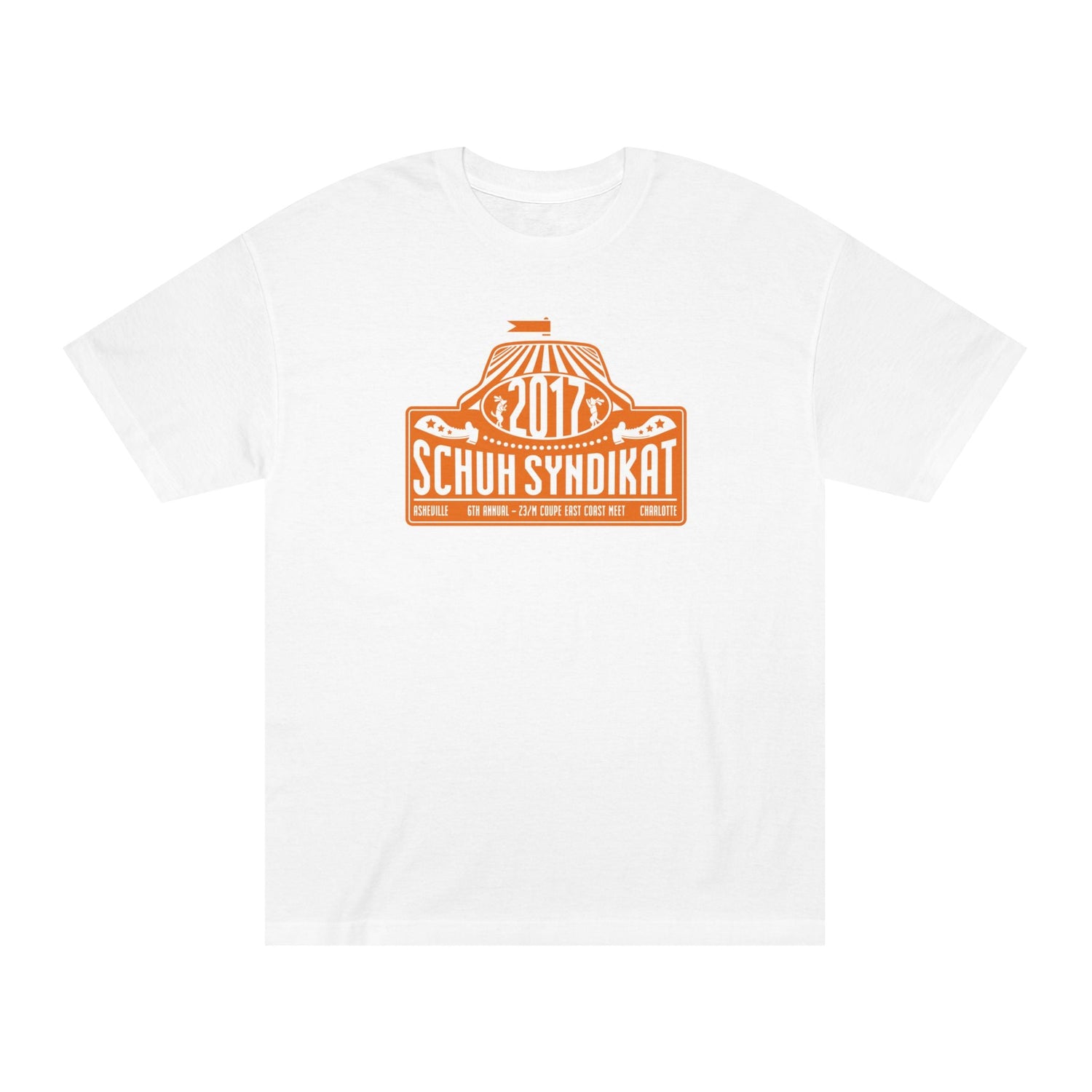 Schuh Syndikat "Rally Plate" Tee - Unisex American Apparel Classic T-Shirt
