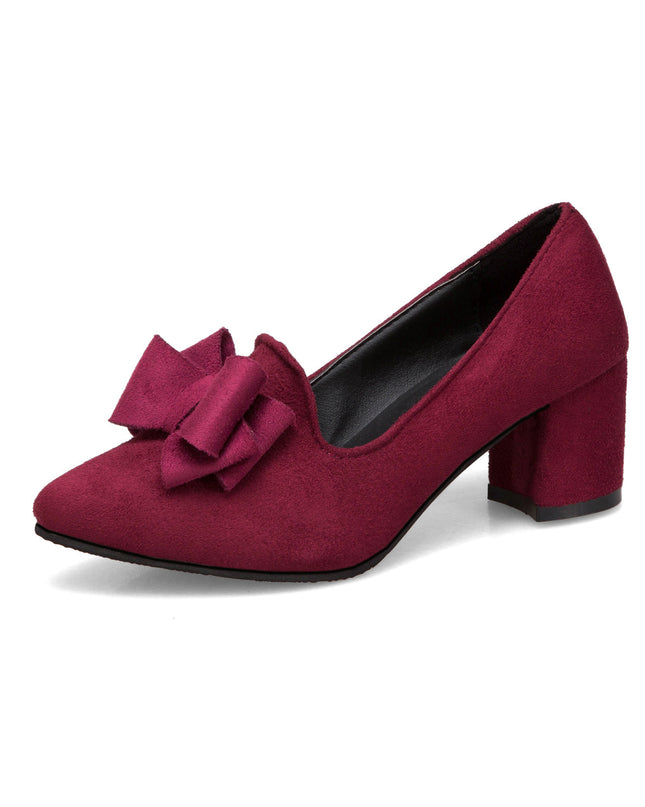 Pointy chunky medium heels high heels shoes