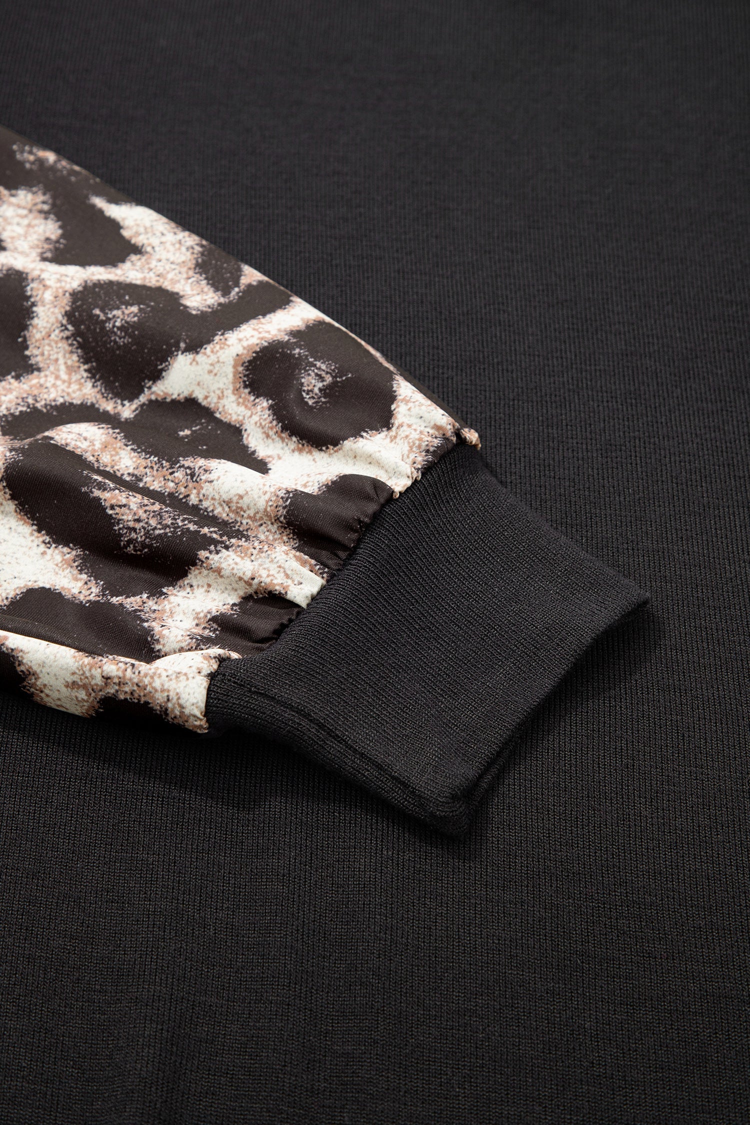 Leopard &amp; Floral Patchwork Puff Sleeve Top