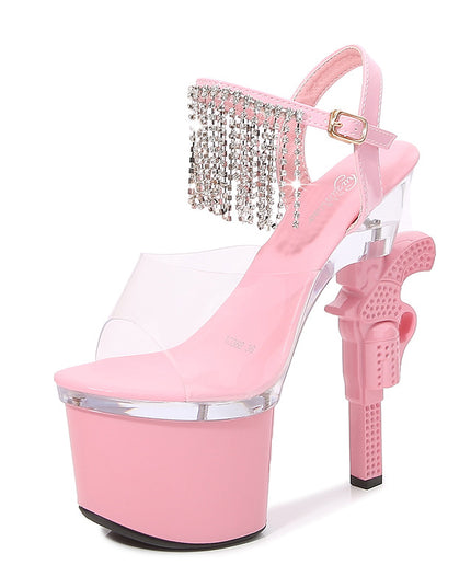 Muffin Sandals Super High Heels Transparent High Heels