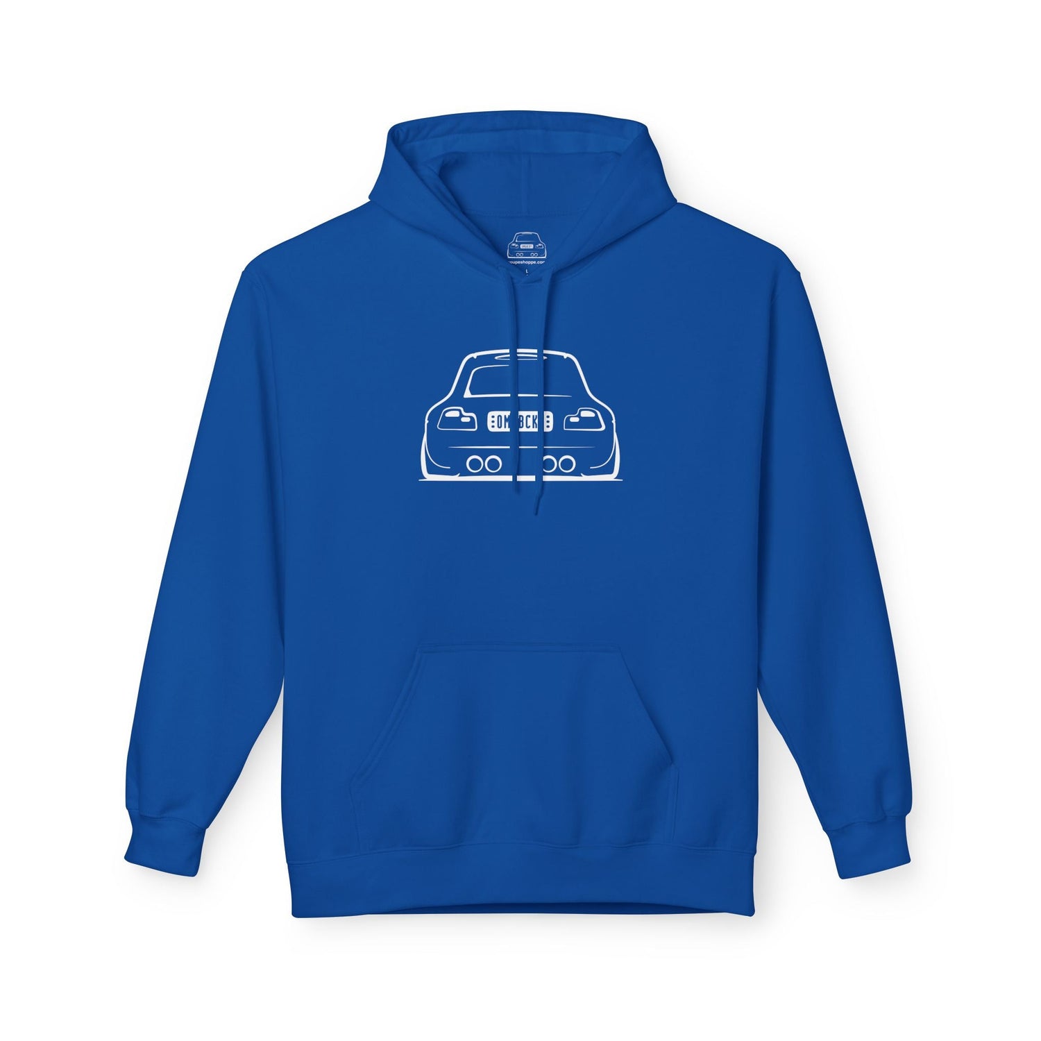 OMGBCKY White Coupe Silhouette Hoodie - Unisex Gildan Classic Softstyle Fleece Drawstring Hoodie