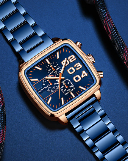 Mens Multifunctional Waterproof Quartz Watch