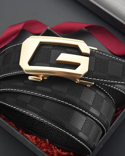 Mens Leather Belt With Lettering