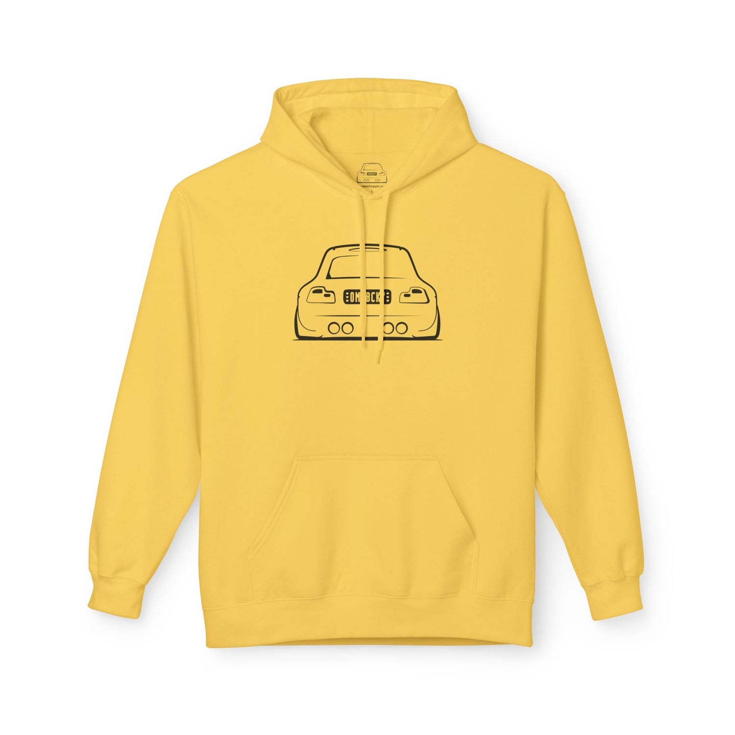 OMGBCKY Black Coupe Silhouette Hoodie - Unisex Gildan Classic Softstyle Fleece Drawstring Hoodie