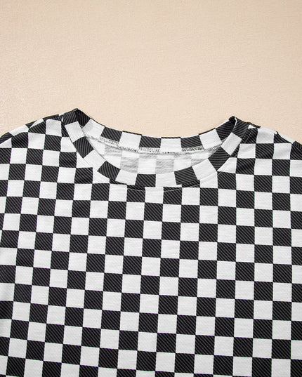 Checker T-Shirt & High Waist Skort Set