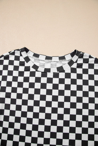 Checker T-Shirt &amp; High Waist Skort Set