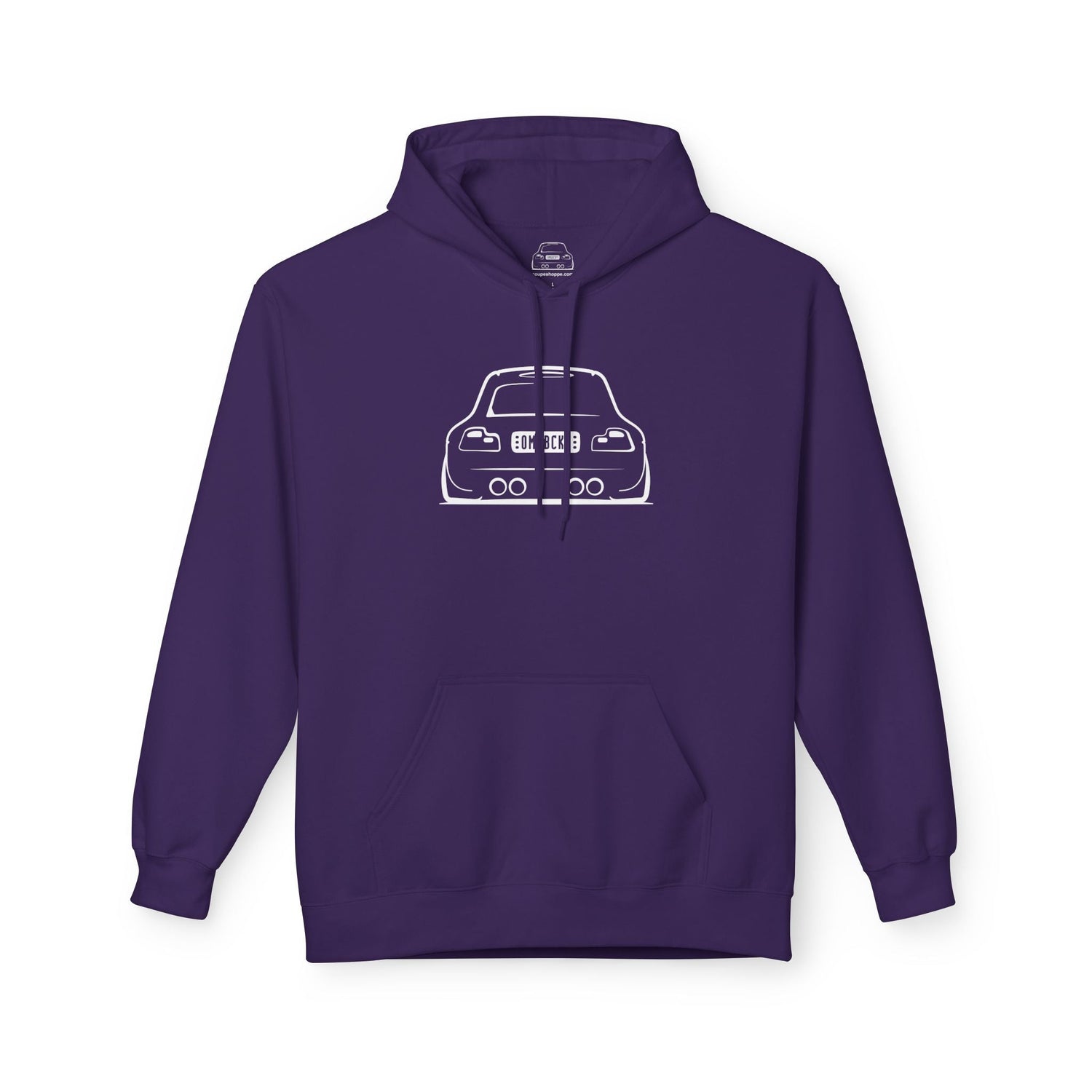 OMGBCKY White Coupe Silhouette Hoodie - Unisex Gildan Classic Softstyle Fleece Drawstring Hoodie