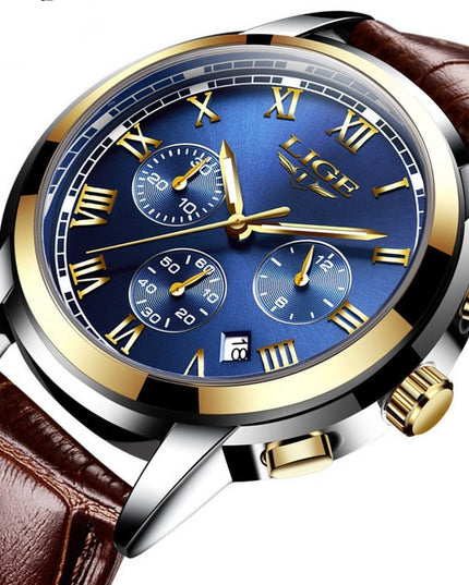 Mens Leather Casual Watch