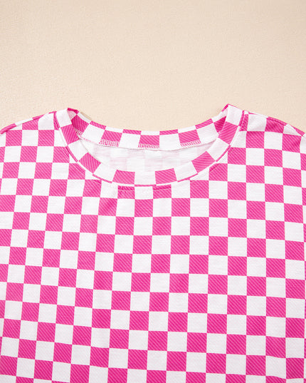 Checker T-Shirt & High Waist Skort Set