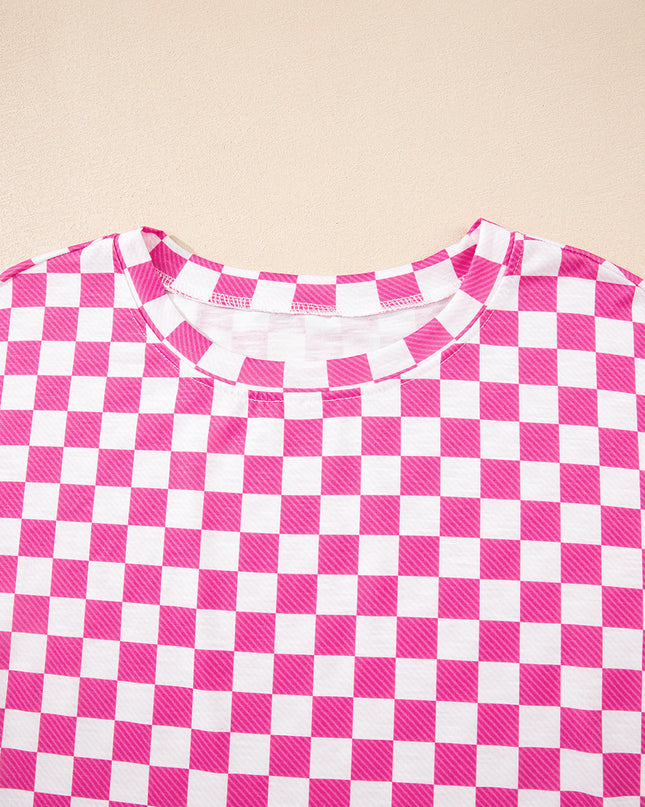 Checker T-Shirt & High Waist Skort Set