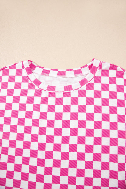 Checker T-Shirt &amp; High Waist Skort Set